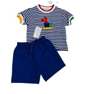 NWT Florence Eiseman 12M Stripe Set with Lobster in Pail